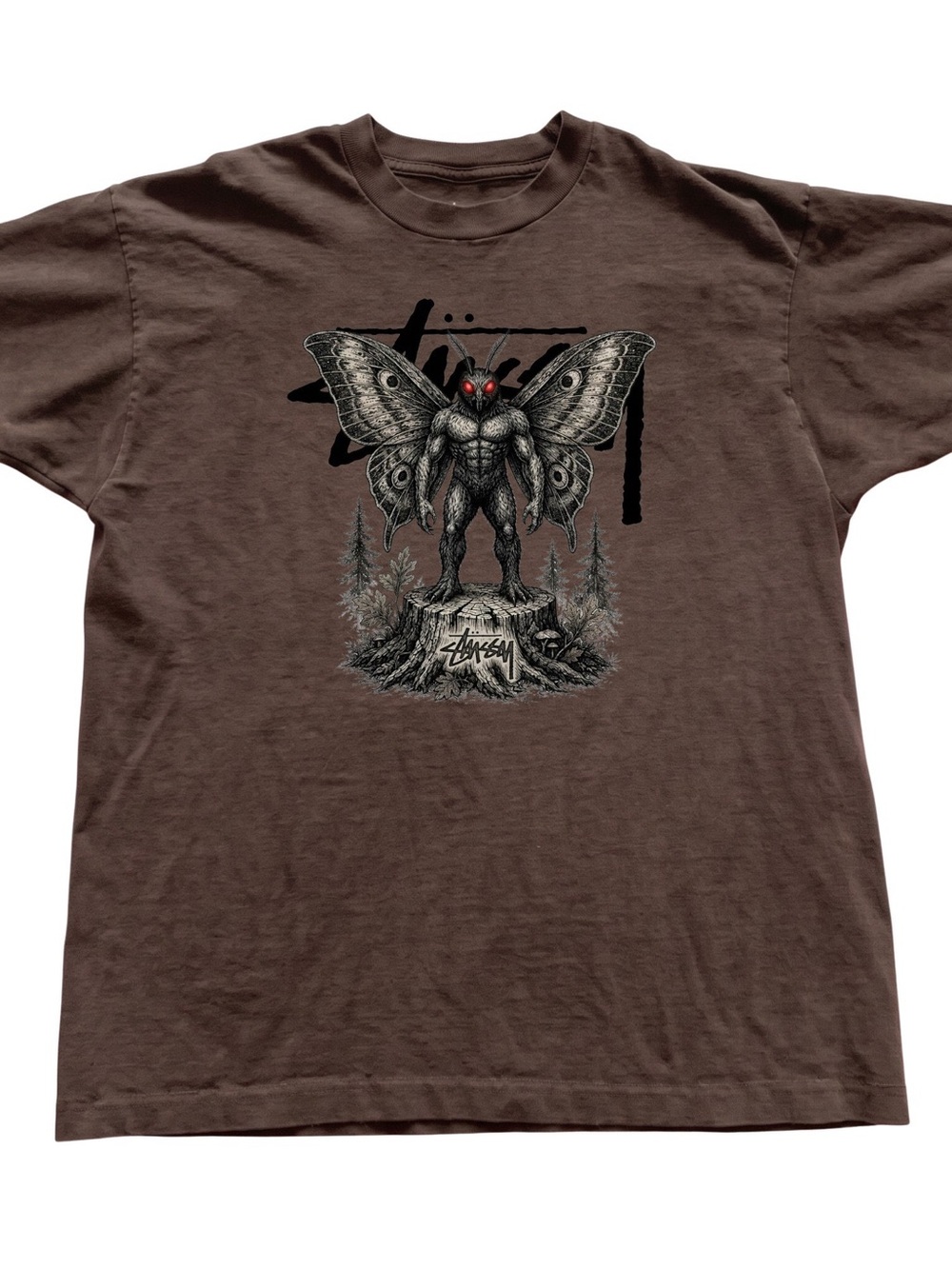 Gildan Brown Graphic Moth Monster T-Shirt - Men